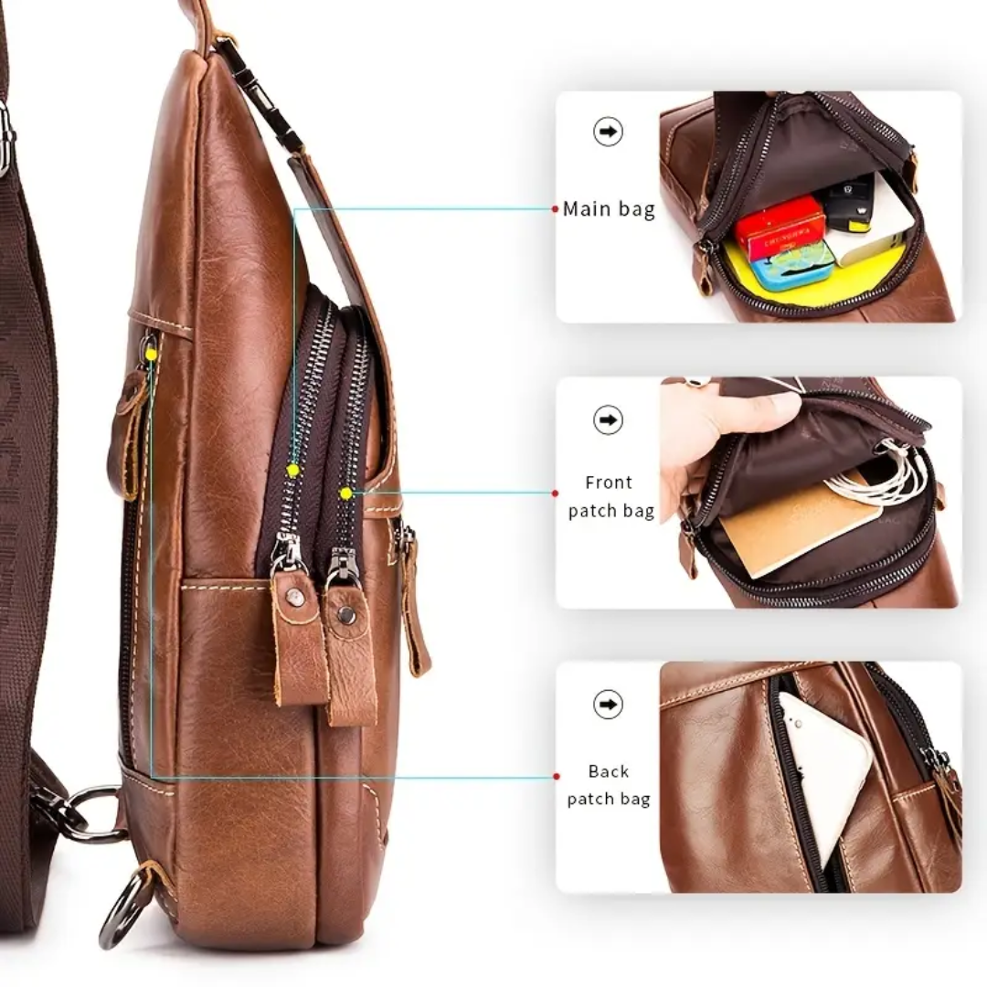 Callum | Leather Crossbody Chest Bag for Men