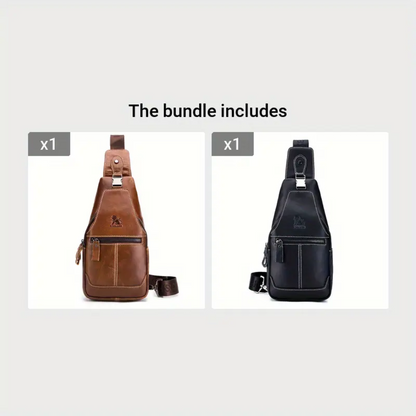 Callum | Leather Crossbody Chest Bag for Men