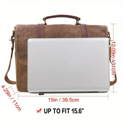 Bennett | Vintage Canvas Messenger with Leather Straps