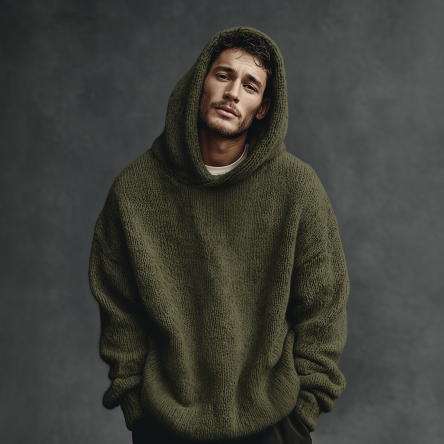 Men's Classic Casual Hooded Loose Sweater MTA2302I7K