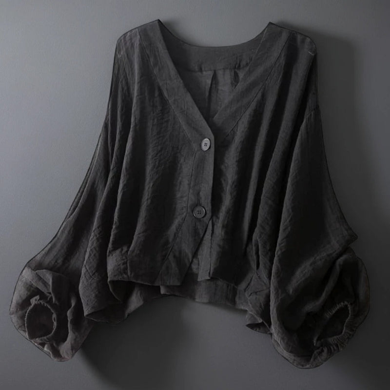 Céline Draped Linen Top