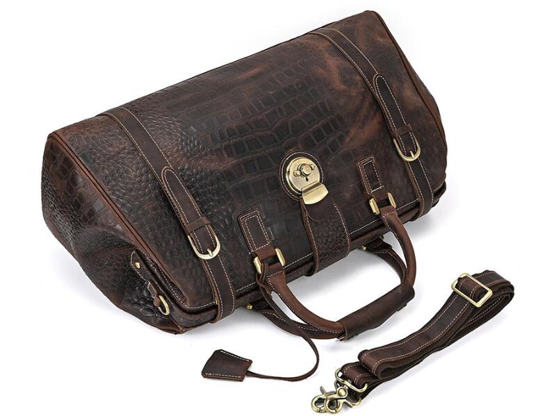 Genuine Leather Duffle Men's Shoulder Bag