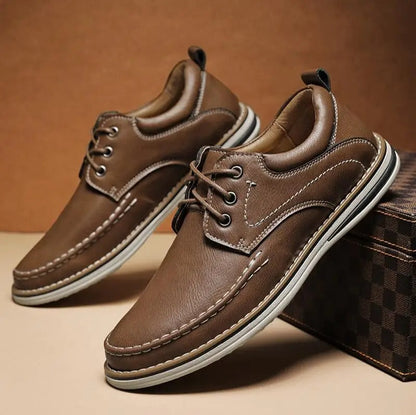 H&L Monroe Leather Moc Oxfords