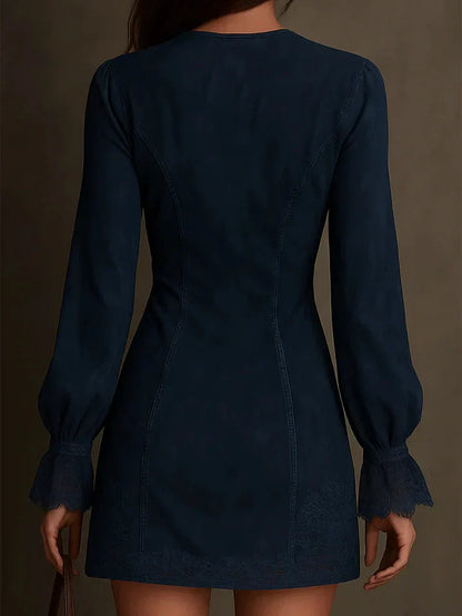 Midnight Velvet Embroidered Tunic Dress