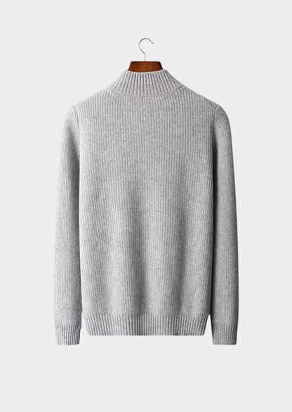 PURE EXTRA-FINE MERINO WOOL RIBBED CARDIGAN