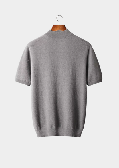 PREMIUM CASHMERE MOCK NECK T-SHIRT