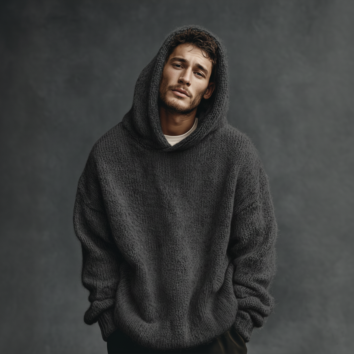 Men's Classic Casual Hooded Loose Sweater MTA2302I7K