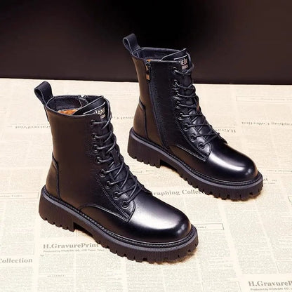 ANDREA™ | Elegant Black Leather Winter Boots