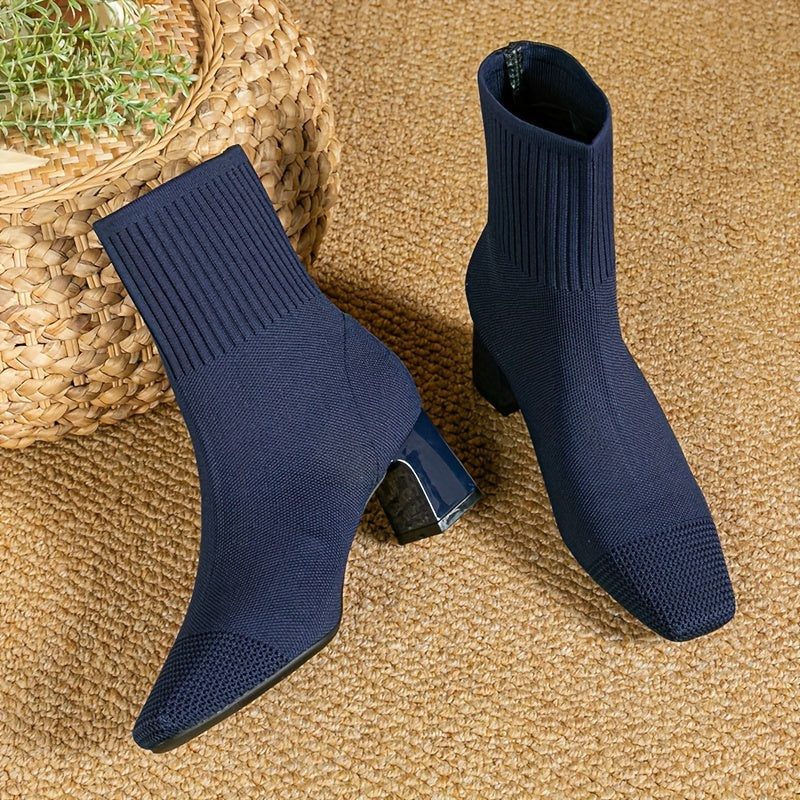 Paulette™ – Comfortable knitted ankle boots with a stable and soft heel