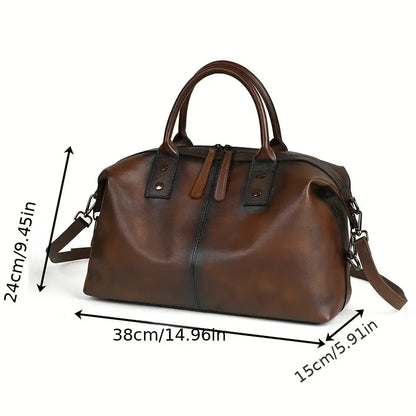 Vintage Brown Leather Handbag for Women