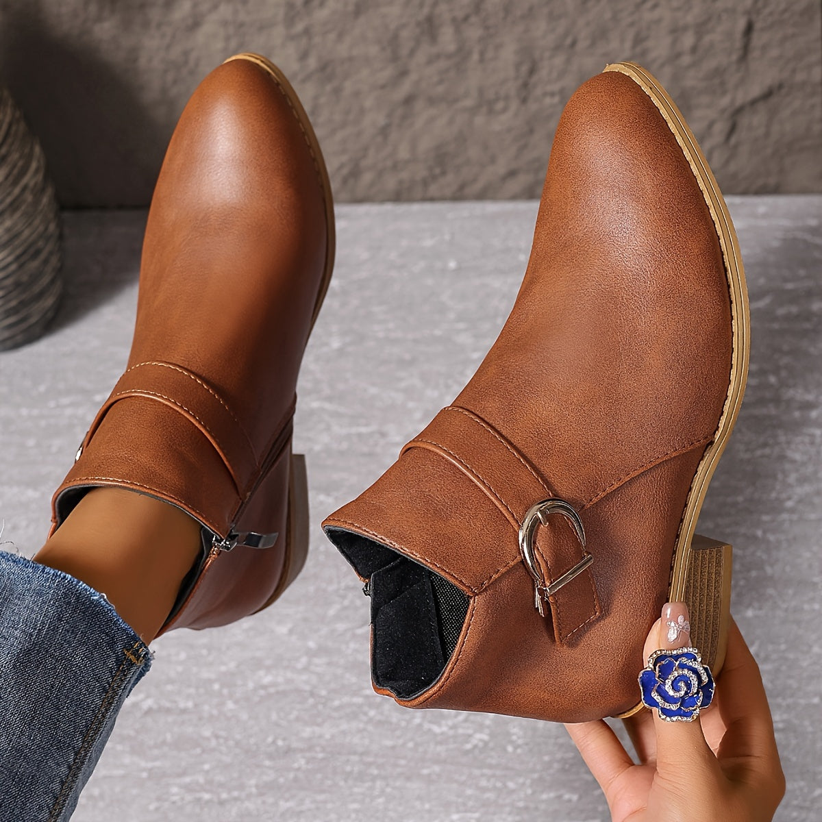 Amélina™ | Comfortable Buckle Ankle Boots for Sensitive Feet