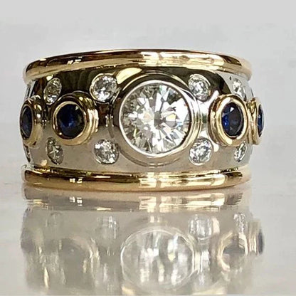 Vintage Gold Inlay Zirconia Ring