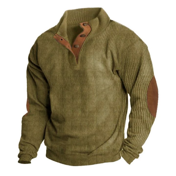 H&L Men's Outdoor Casual Stand Collar Long Sleeve Sweatshirt