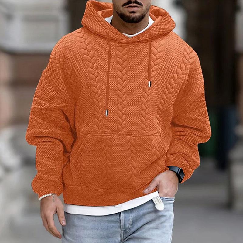 H&L Men's Casual Printed Kangaroo Pocket Long Sleeve Hoodie