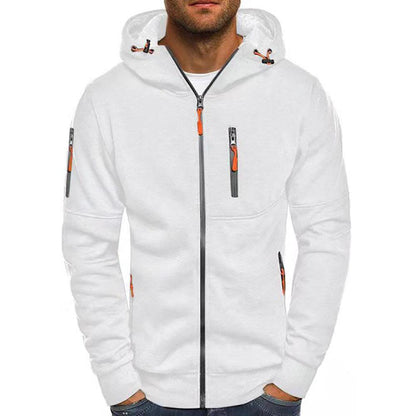 H&L Men's Casual Cotton Blend Zipper Hooded Slim Fit Sports Jacket