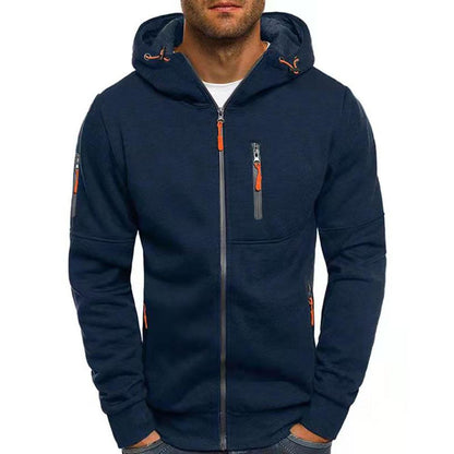 H&L Men's Casual Cotton Blend Zipper Hooded Slim Fit Sports Jacket