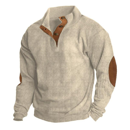 H&L Men's Outdoor Casual Stand Collar Long Sleeve Sweatshirt
