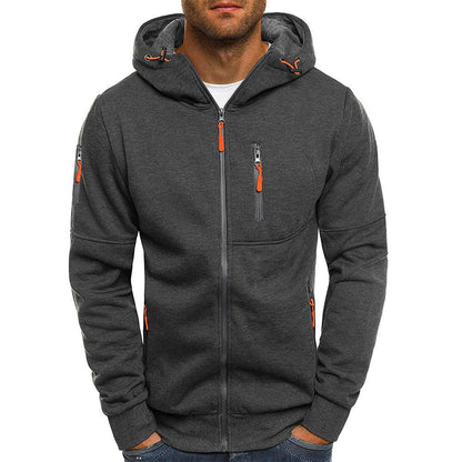 H&L Men's Casual Cotton Blend Zipper Hooded Slim Fit Sports Jacket