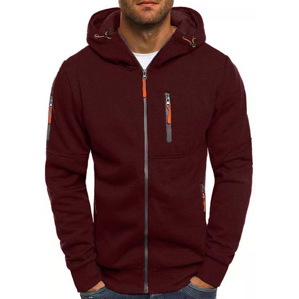 H&L Men's Casual Cotton Blend Zipper Hooded Slim Fit Sports Jacket