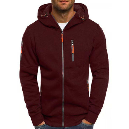 H&L Men's Casual Cotton Blend Zipper Hooded Slim Fit Sports Jacket