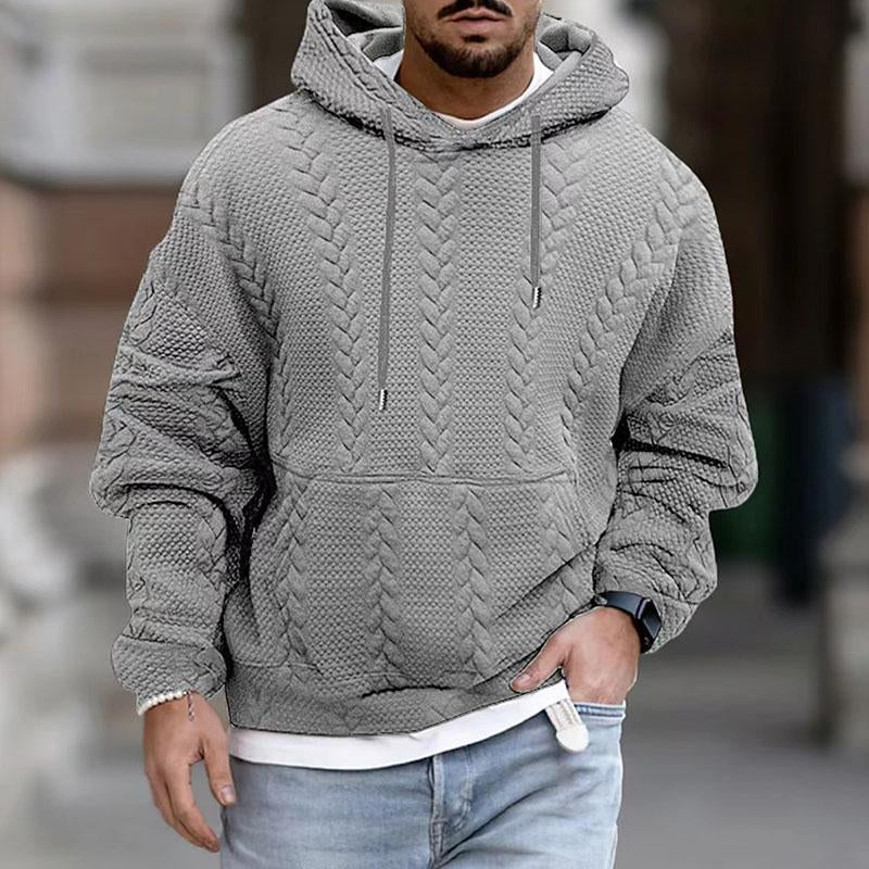 H&L Men's Casual Printed Kangaroo Pocket Long Sleeve Hoodie