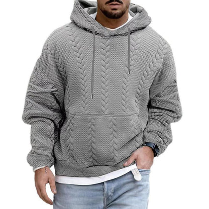 H&L Men's Casual Printed Kangaroo Pocket Long Sleeve Hoodie