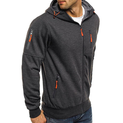 H&L Men's Casual Cotton Blend Zipper Hooded Slim Fit Sports Jacket