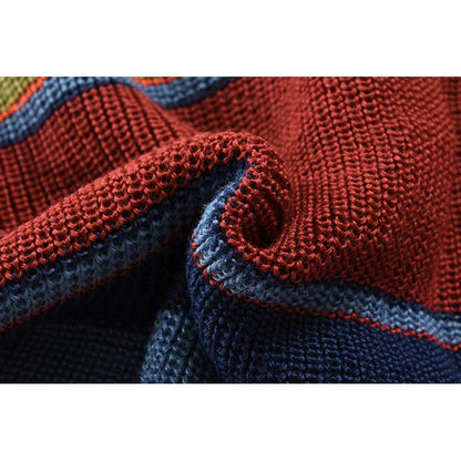 H&L Men's Colorblock Lapel Sweater Jacket