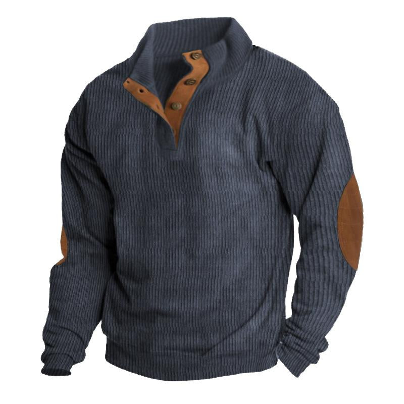 H&L Men's Outdoor Casual Stand Collar Long Sleeve Sweatshirt