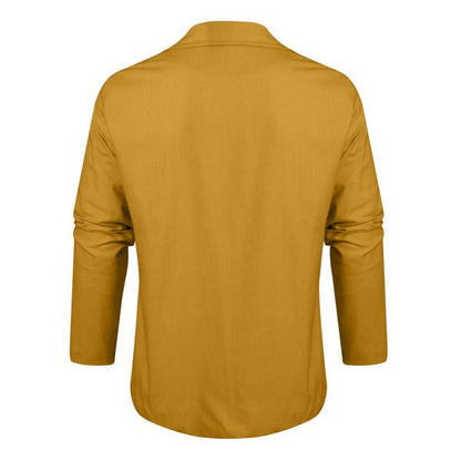 H&L Men's Loose Cotton and Linen Suit Jacket