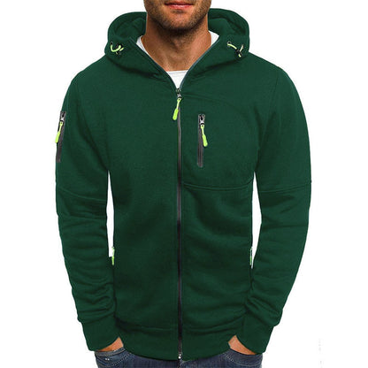 H&L Men's Casual Cotton Blend Zipper Hooded Slim Fit Sports Jacket