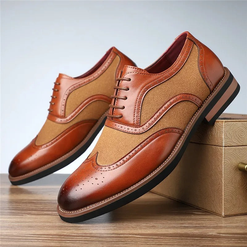 H&L Regent Two-Tone Brogue Oxfords