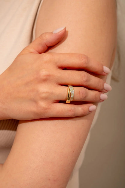 Victoria™ | Elegant Guld Ring med Funklende Sten