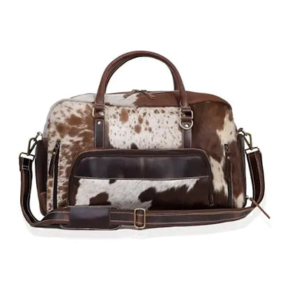 Premium Cowhide Leather Duffle Bag | Unisex Travel Weekender Bag