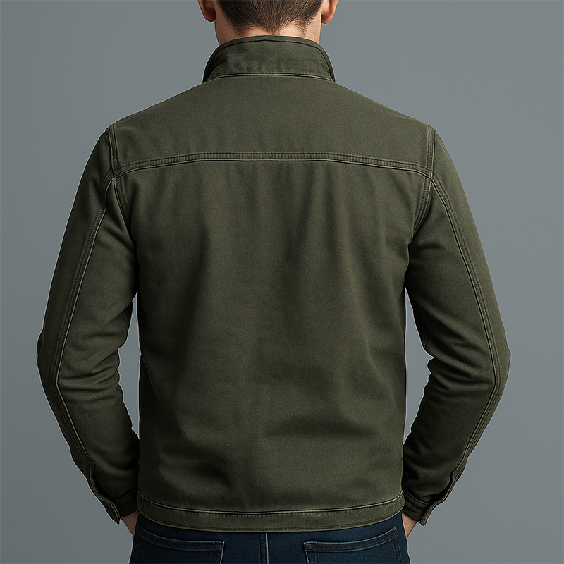 Men's Vintage Casual Cotton Washed Zipper Lapel Jacket MTA0339I1TO