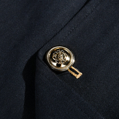 H&L Men's Vintage Casual Solid Stand Collar Button Jacket